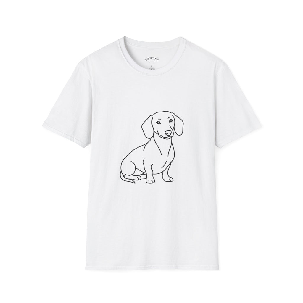 Dachshund Line Art T-Shirt — Minimalist Cute Sausage Dog Tee
