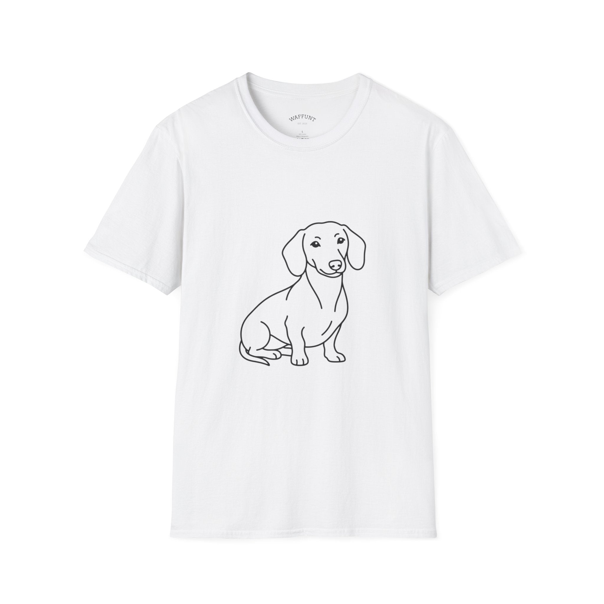 Dachshund Line Art T-Shirt — Minimalist Cute Sausage Dog Tee